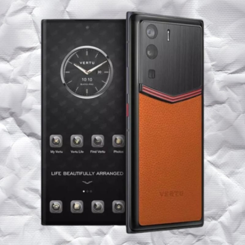 VERTU METAVERTU ENAMELED CALF LEATHER ORANGE 5G WEB3 PHONE